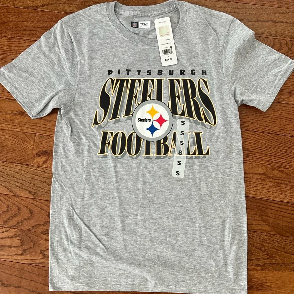 Team Apparel Gray Pittsburgh Steelers T-Shirt - Picture 1 of 1